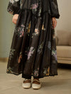 organza black floral dress