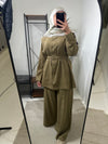 Armine olive green pants set SS26