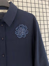 Armine navy blue long shirt SS26