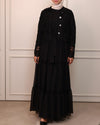 Black lace dress set