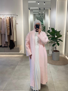  Long pink wool cardigan