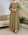 Armine olive green skirt set SS26