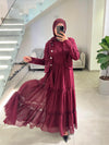 Bordeaux lace dress set