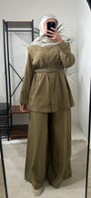 Armine olive green pants set SS26