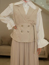 Maxi beige vested dress