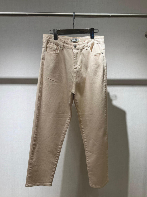 Beige denim pants