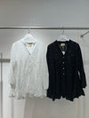 italian crochet black shirt