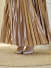 Camel pleated skirt