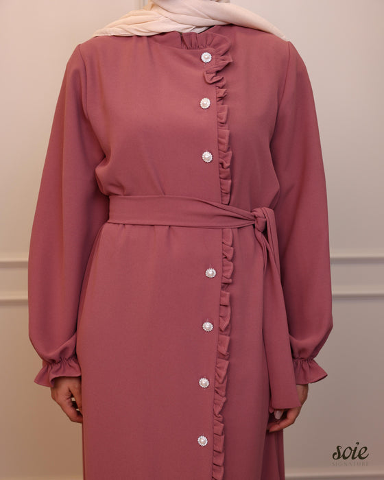 Pink ruffled dress