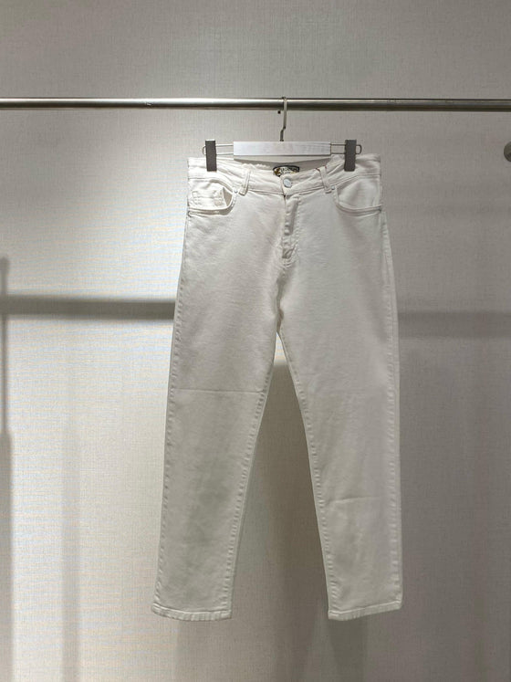 Denim white pants