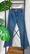 Blue flare denim pants