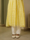 Yellow crochet shirt dress