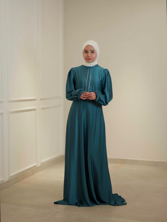 Turquoise evening dress