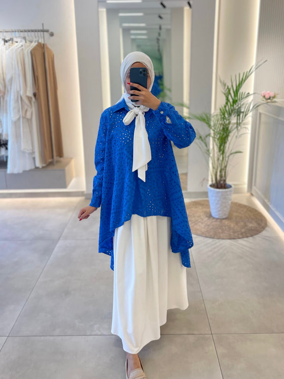 italian crochet shirt dress