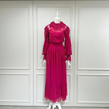  Serpil fuchsia lace evening dress