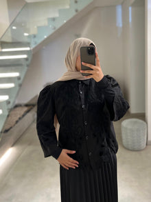  Black crochet shirt