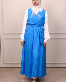  italian poplin blue dress