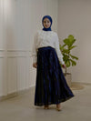 Navy pleated skirt