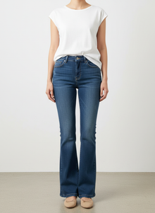  Blue flare denim pants