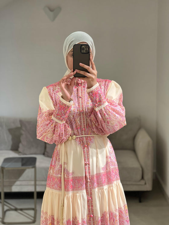 Nude printed dress