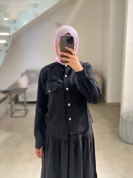 Black skirt set