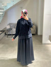 Black printed skirt set