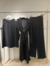 Black stoned blazer set
