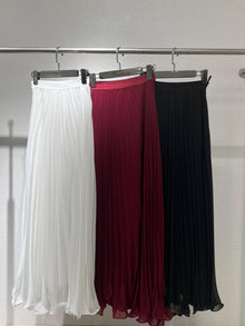  Chiffon black pleated skirt
