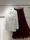 Chiffon  bordeaux pleated skirt