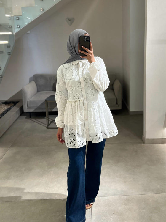 White crochet shirt
