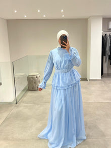  Baby blue evening set