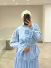 Baby blue evening set