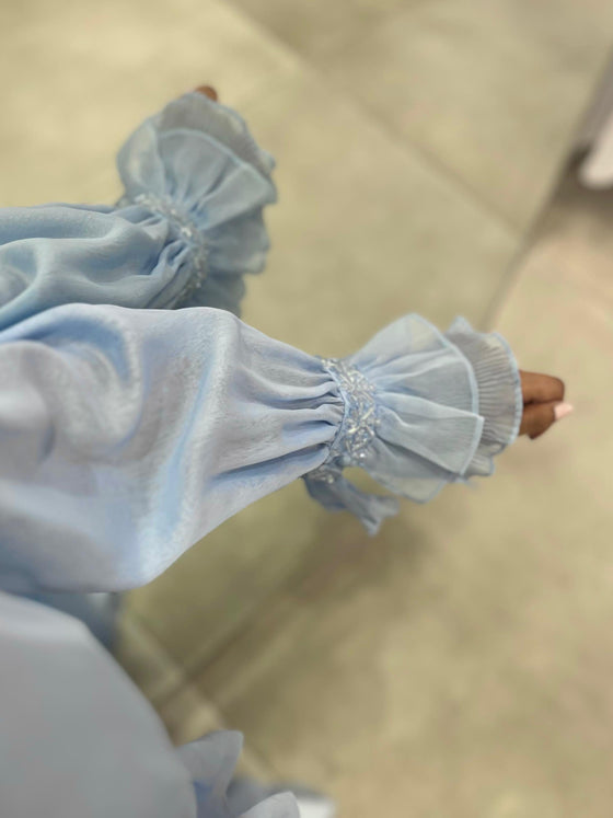 Baby blue evening set