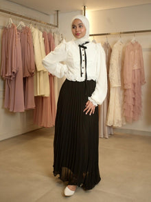  Lace ribbon shirt