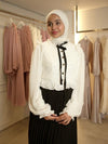 Lace ribbon shirt