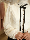 Lace ribbon shirt