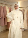 Dentelle cream evening dress
