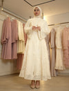 Dentelle cream evening dress