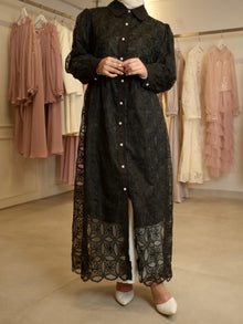  organza black shirt dress