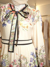 Offwhite printed lace dress