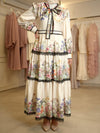Offwhite printed lace dress