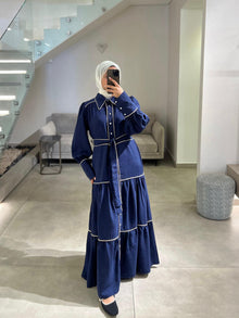  Maxi navy & white dress