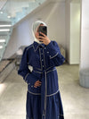 Maxi navy & white dress