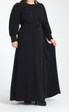 Big sizes black evening dress