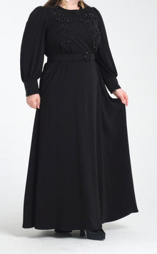  Big sizes black evening dress
