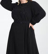 Big sizes black evening dress