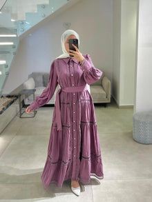  purple crochet dress