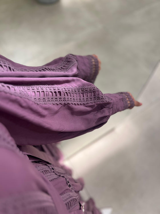 purple crochet dress