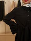 Crepe black skirt set