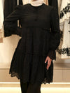 Black crochet mini dress
